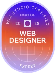 Insignia Wix Studio Web Designer, certificación oficial de Velolix