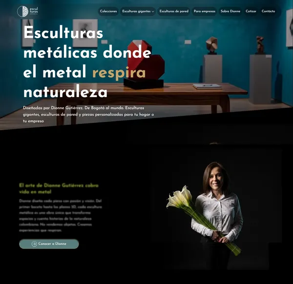 Nueva web de Esculturas DG diseñada por Velolix en Wix Studio